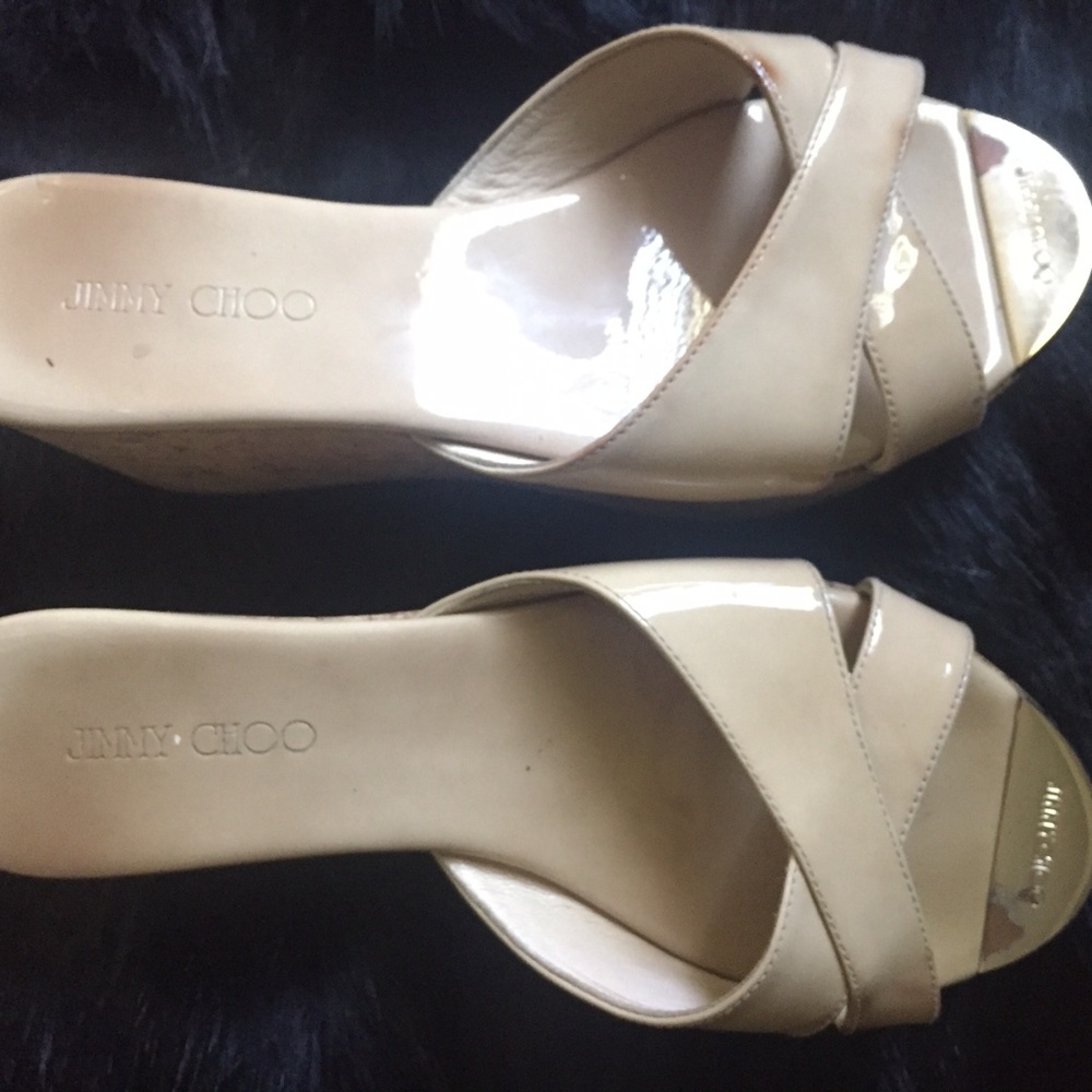 Jimmy Choo Nude Wedges 38 / 7.5